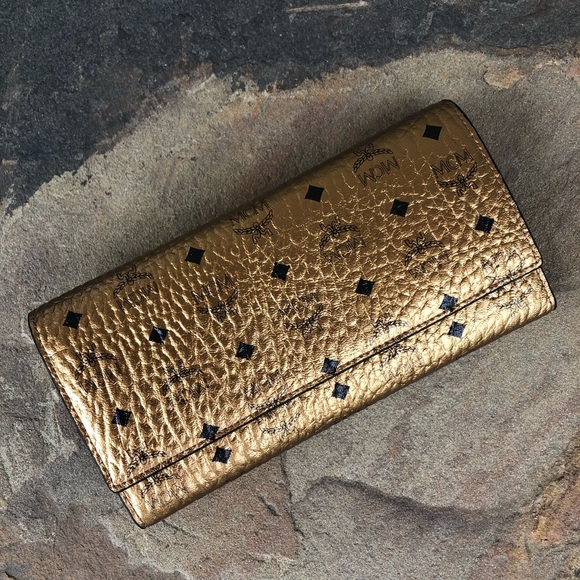 mcm gold wallet